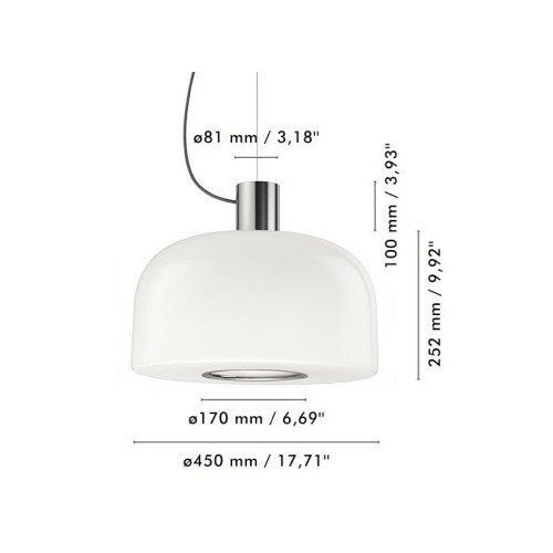 Lampara colgante Bellhop Glass S2 de Flos - Diseño contemporaneo en vidrio Lampara colgante Bellhop Glass S2 de Flos - Diseño contemporaneo en vidrio