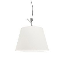 Tolomeo Paralume Outdoor Hook con pantalla textil color blanco Lampara colgante de exterior Tolomeo Paralume Outdoor Hook - Artemide