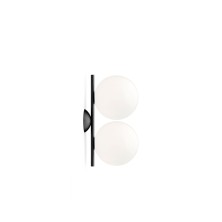 Aplique IC C/W1 Double Flos acabado negro mate con dos esferas opal Aplique IC C/W1 Double - Flos