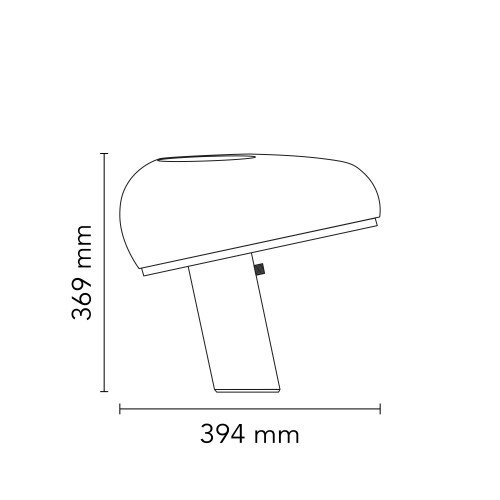 Esquema técnico lámpara Snoopy Flos medidas 369x394 mm Esquema técnico lámpara Snoopy Flos medidas 369x394 mm
