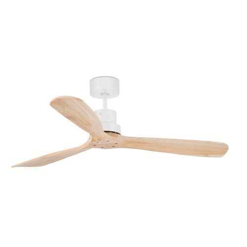 Ventilador Lantau L Faro Barcelona blanco con palas de madera natural