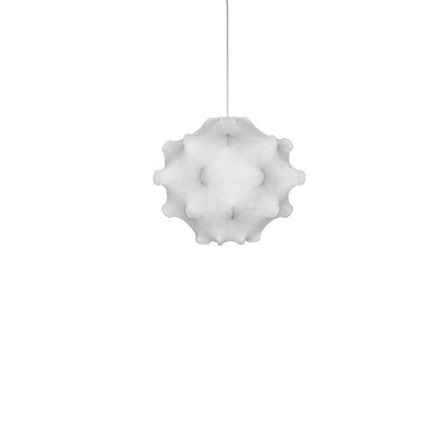 Lámpara colgante Taraxacum 1 Flos diseño Achille Castiglioni con pantalla de capullo blanco