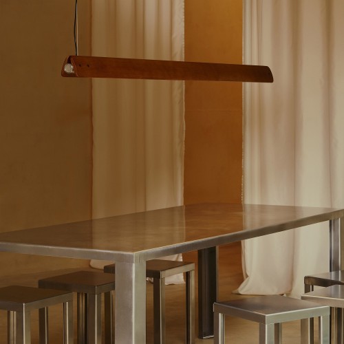 Lámpara colgante Seki-Han Suspension Flos madera natural con luz cálida