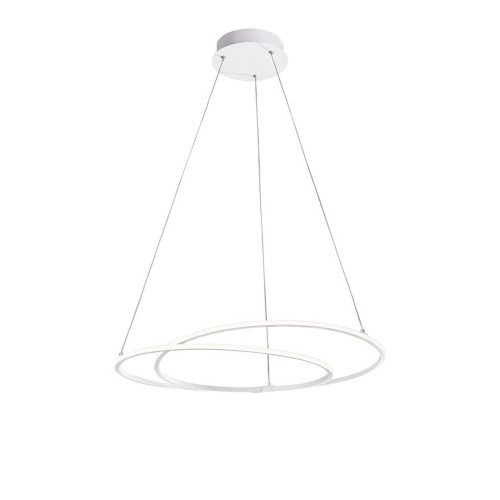 Lámpara colgante LED Viareggio Nova Luce blanca con doble aro suspendido