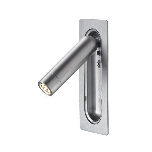 Aplique LEDtube RSC Marset acabado aluminio cepillado con luz orientable