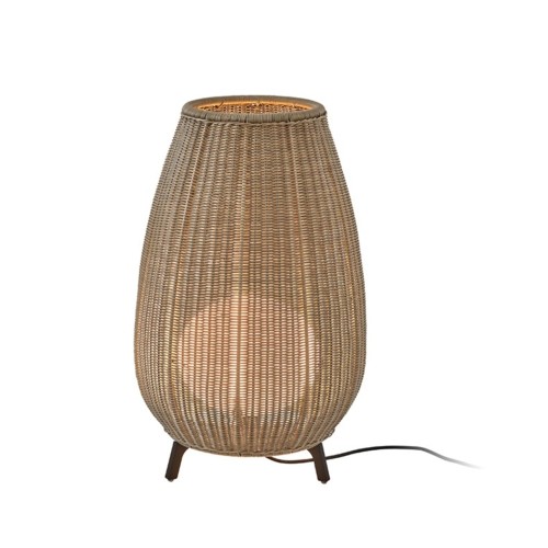 Lámpara Amphora 01 LED de Bover color natural con estructura de fibra sintética tejida